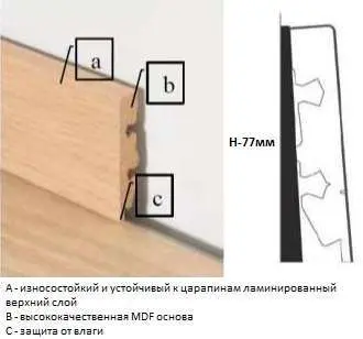 Ламинированный плинтус Balterio Style Дуб Памплона (14х77х2400 мм)