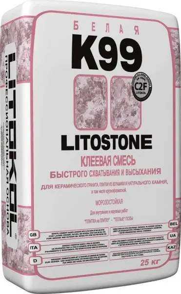 Клеевая смесь Litostone K99 белая-клеевая смесь 25kg